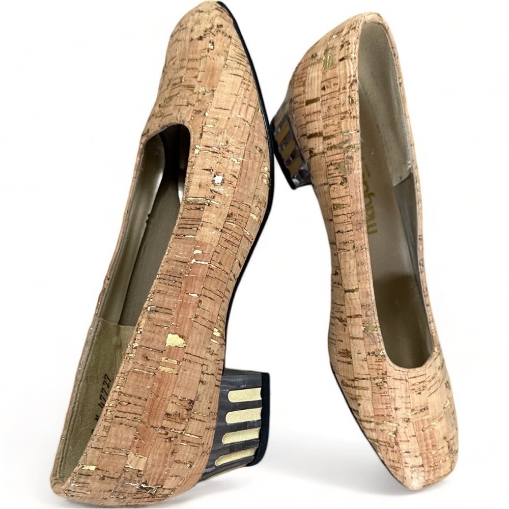 Vintage California 70s Retro Cork Screw Pumps Heels Women’s 8N USA Made